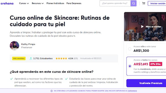 Curso de Skincare Rutinas de cuidado para tu piel