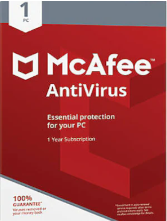 McAfee AntiVirus PC 1 Device 1 Year McAfee Key GLOBAL