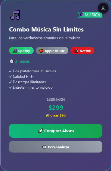 COMBO MÚSICA SIN LIMITES 
